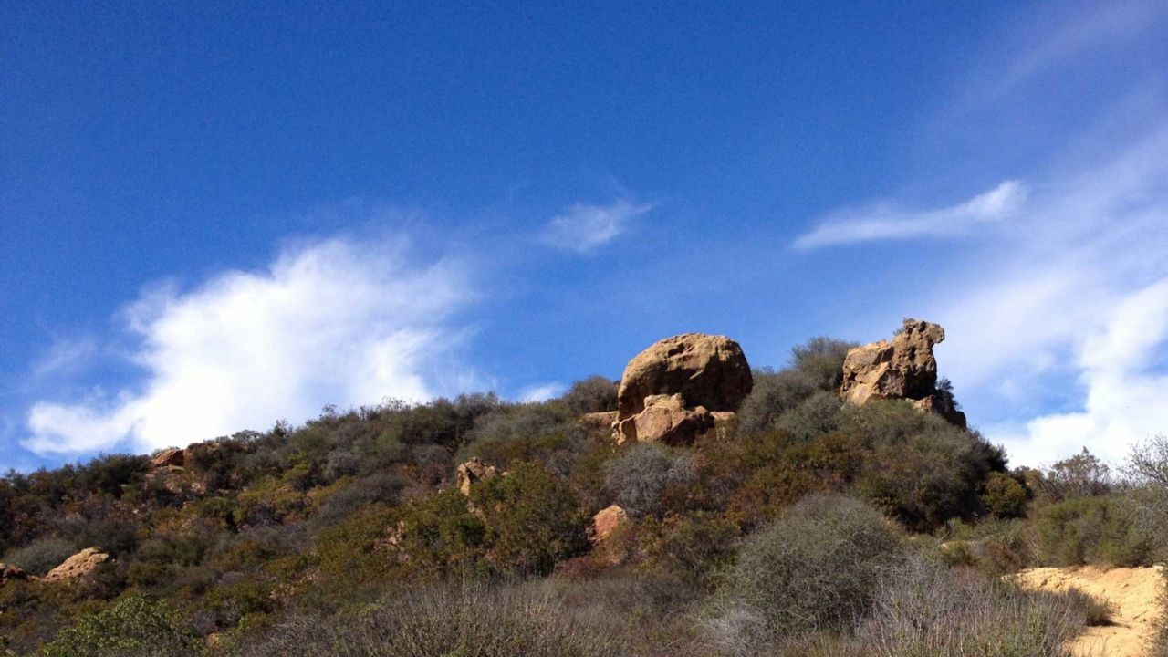 The distinctive shape of Skull Rock