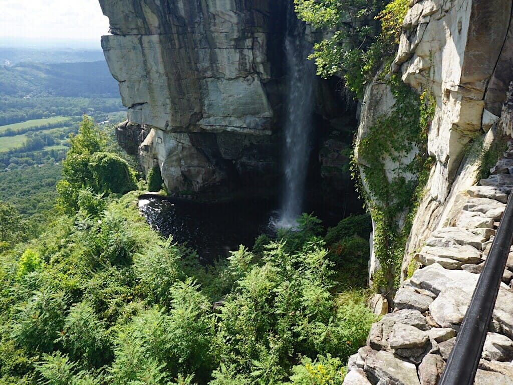 High Falls waterfall cascading near Lovers Leap overlook