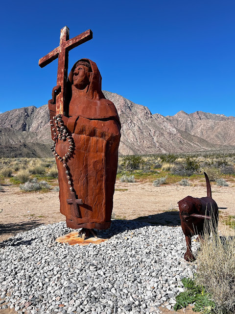 Desert Metal Sculpture of a Spanish Priest