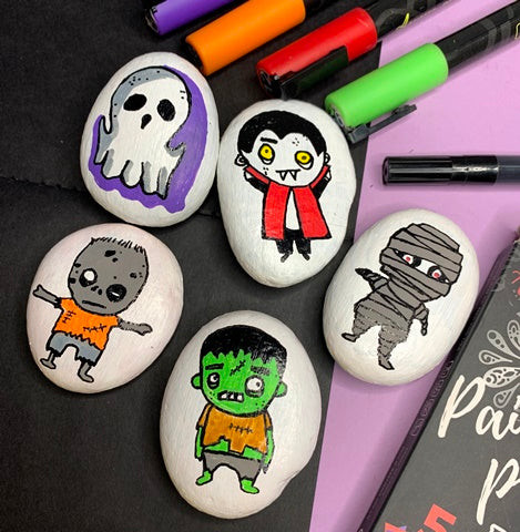 Monster Party Rock Painting Ideas for Halloween Parties