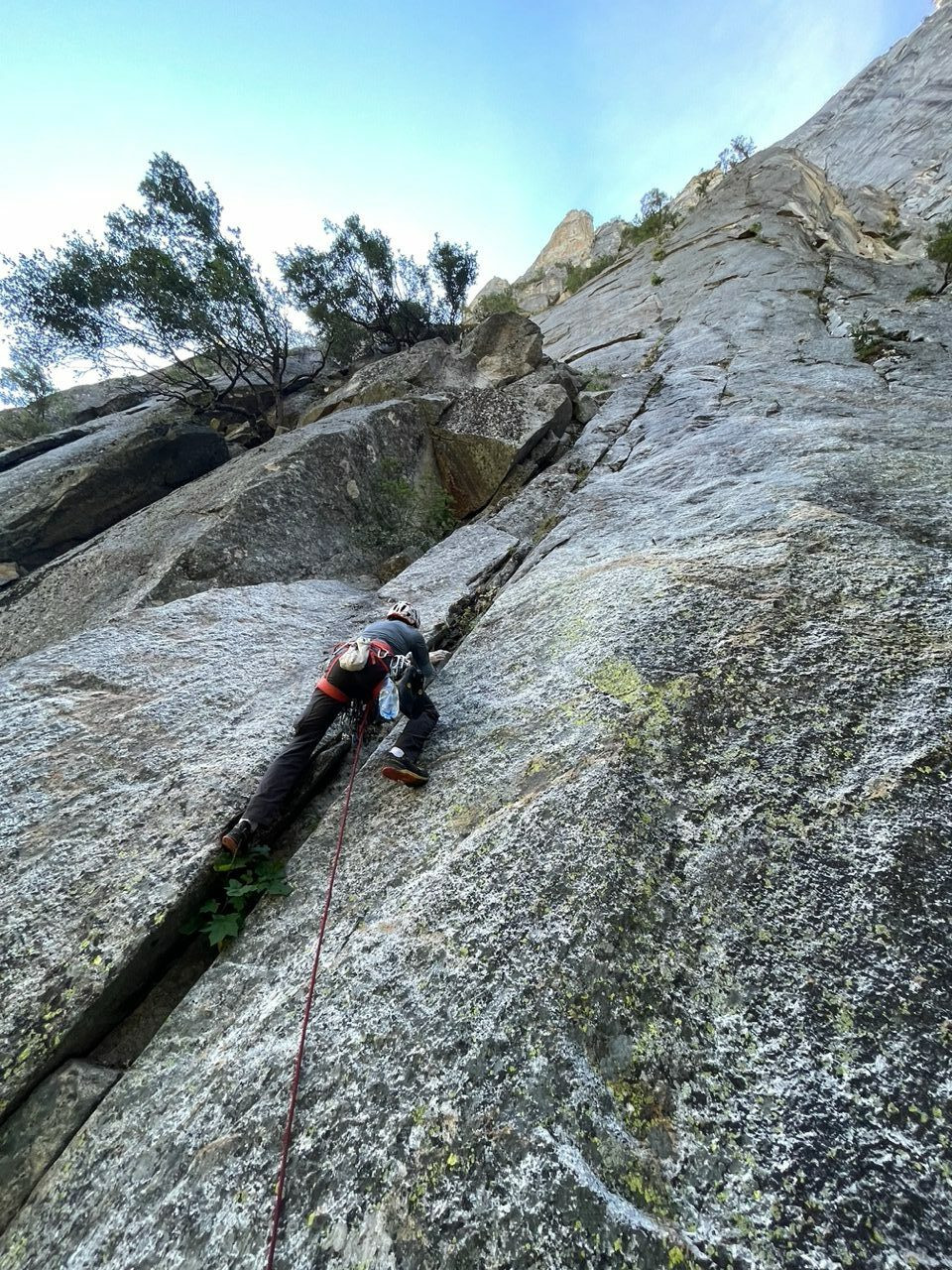 Starting up the North Buttress of Middle Cathedral. Photo: Chris Van Leuven