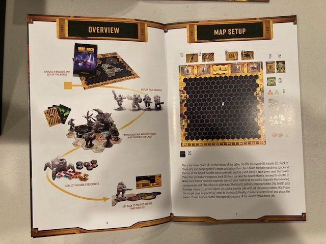 Deep Rock Galactic Board Game Rulebook Component Page 2 -  Second Page Detailing Components in the Deep Rock Galactic Rulebook