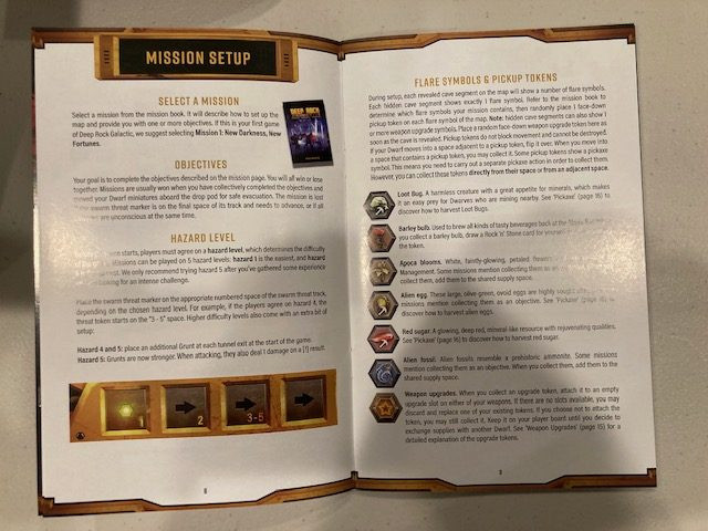 Deep Rock Galactic Board Game Rulebook Game Flow Page -  Overview of Game Flow and Turn Structure in Deep Rock Galactic Rulebook