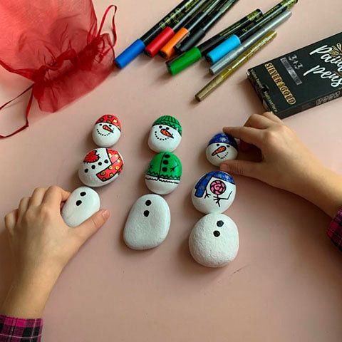 Snowman Rock Painting Ideas for Winter Fun