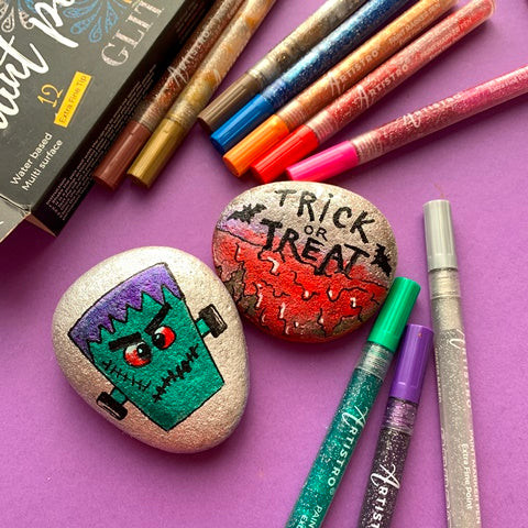 Frankenstein Rock Painting Ideas for Sweet Halloween Treats