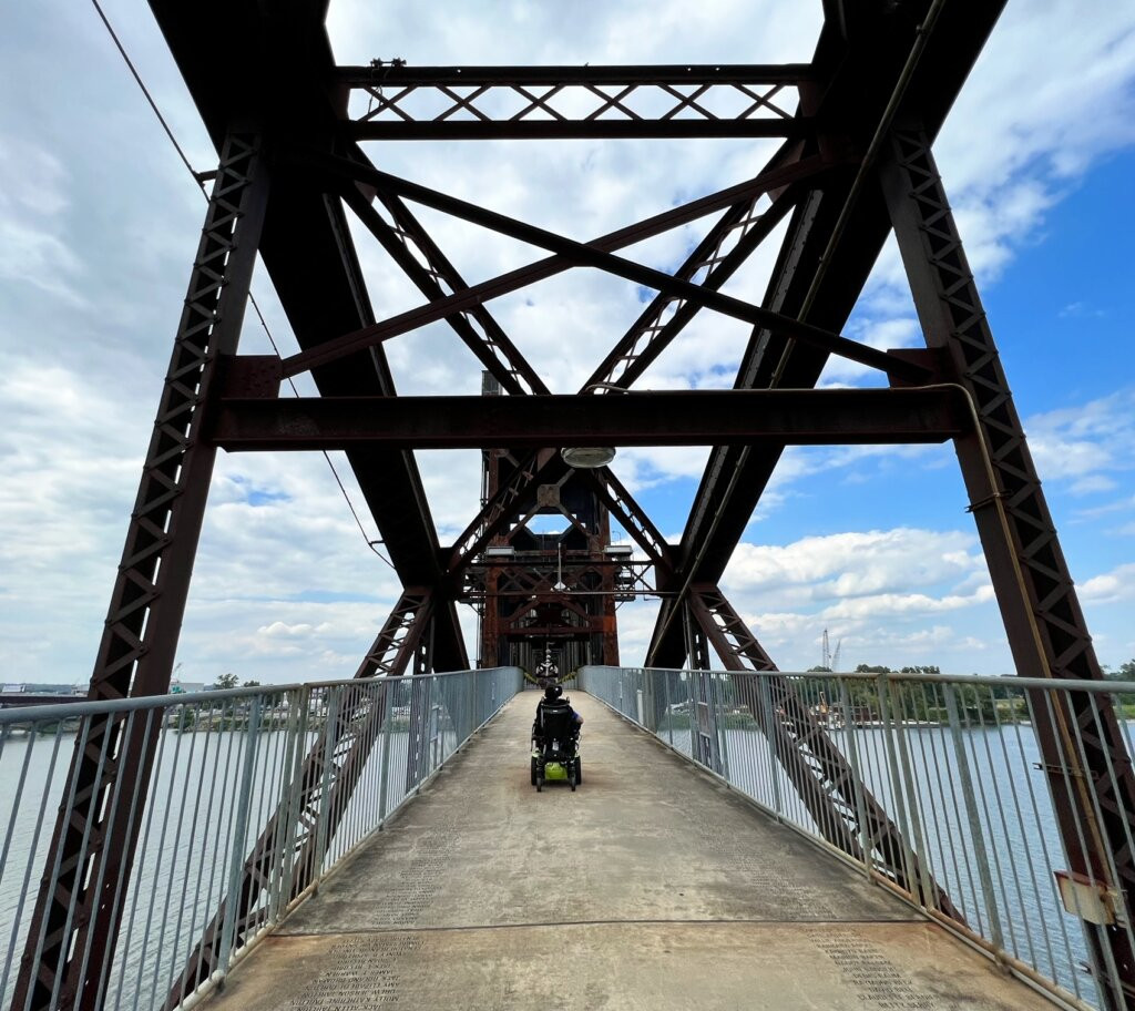 View from the Clinton Presidential Park Bridge looking towards downtown Little Rock