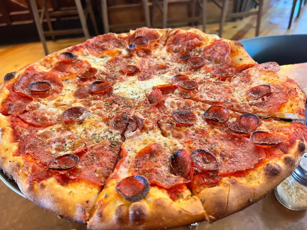 Biggie Small Pepperoni pizza at SQZBX Brewery &amp; Pizza