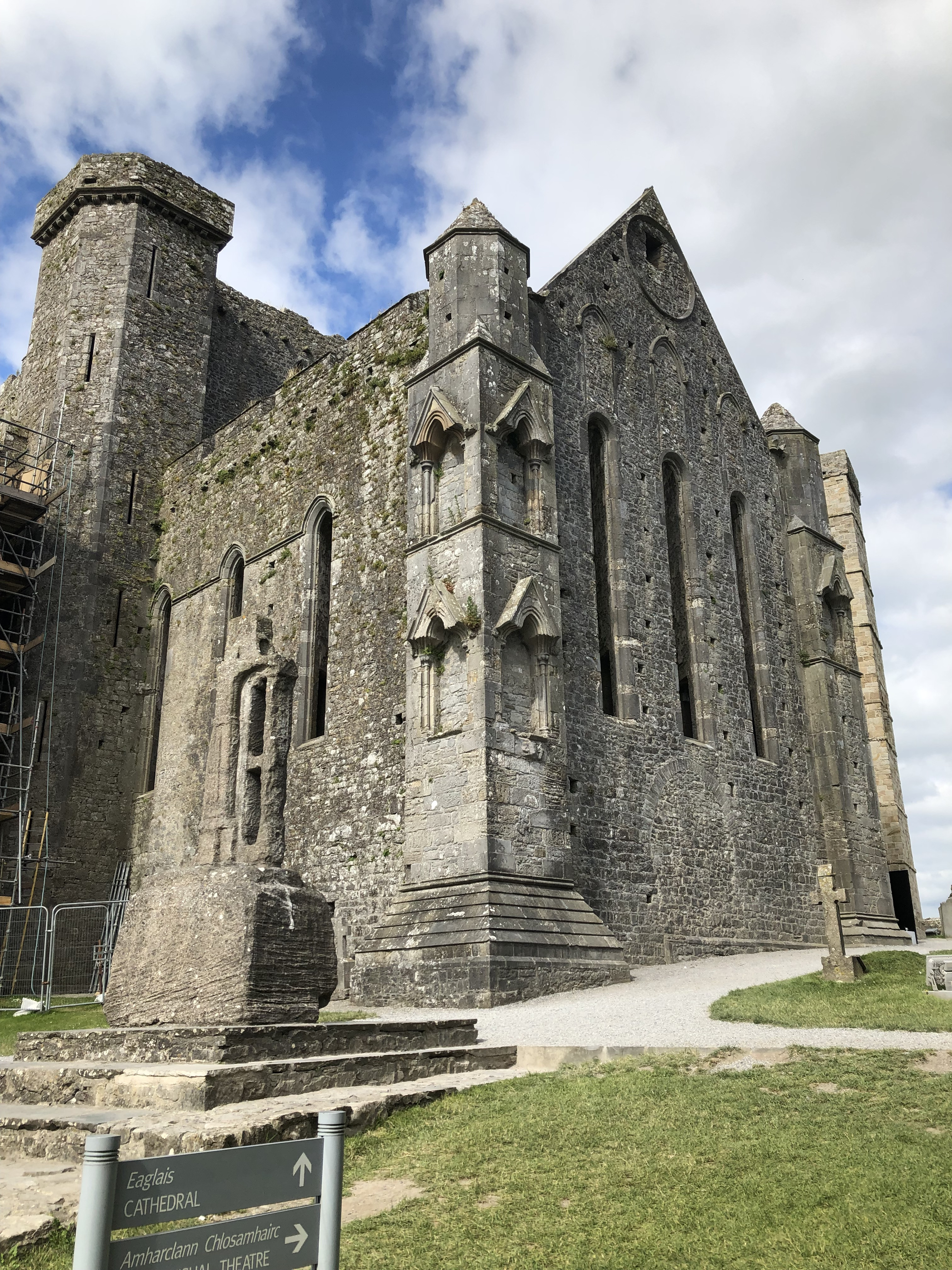 Exterior view of the cathedral ruins at the Rock of Cashel