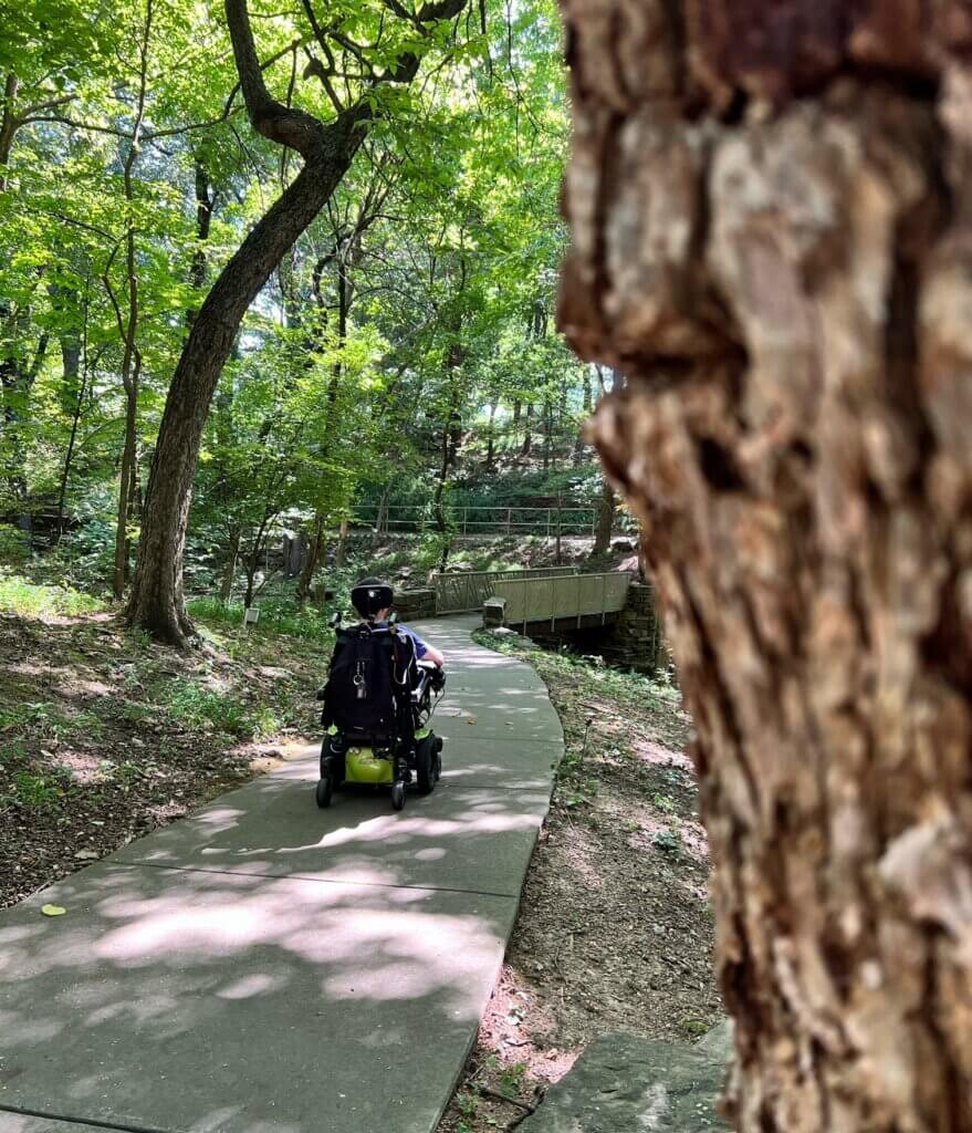 Paved surface of the Razorback Greenway trail