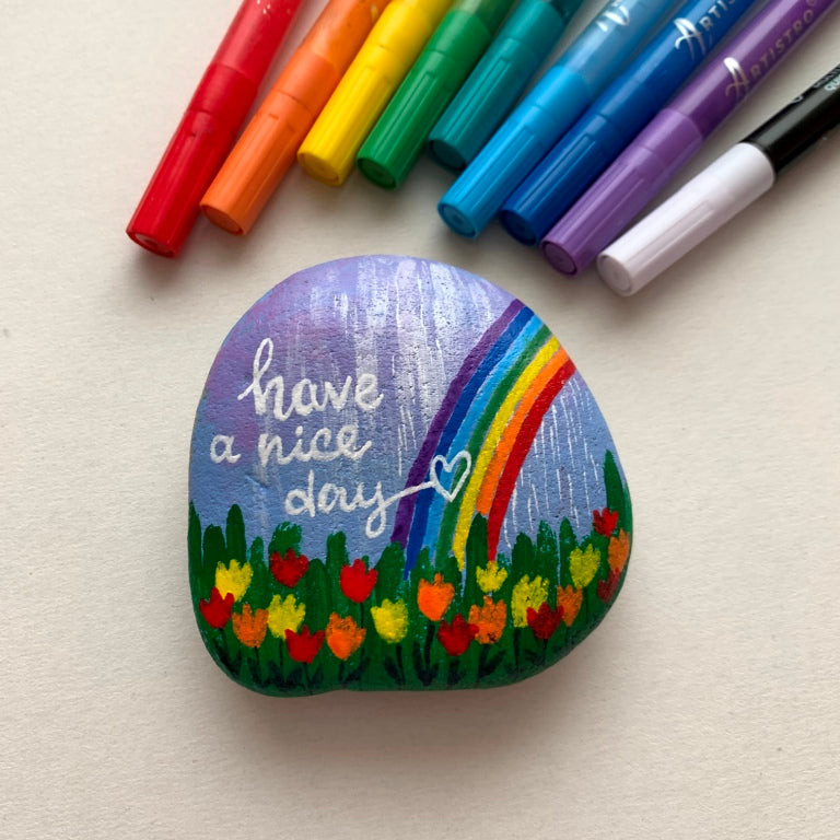 Rainbow Rock Painting Ideas for Colorful Nature