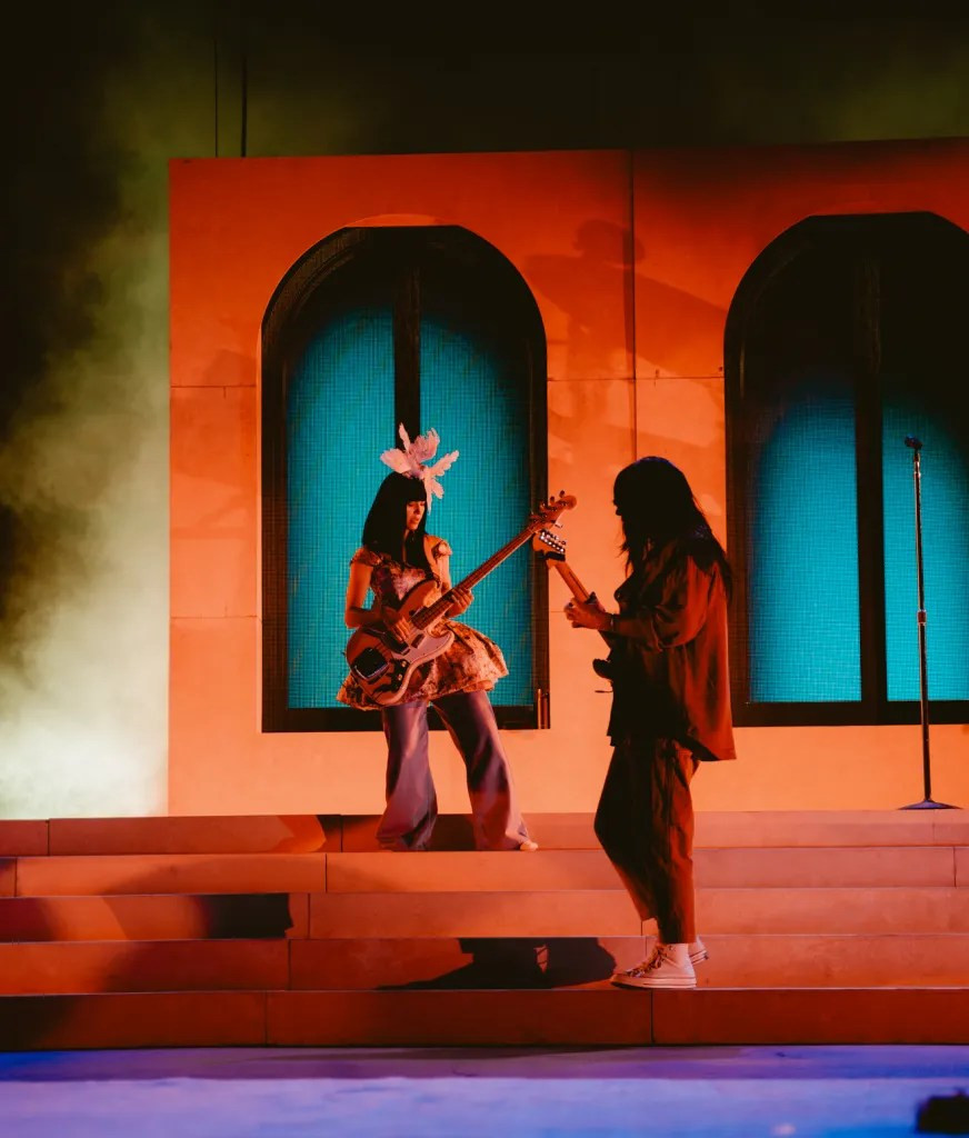 Khruangbin guitarist Mark Speer in a moment of intense performance at Red Rocks.