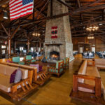 The historic Great Hall at Starved Rock Lodge, a beautiful space for gatherings and events within Starved Rock State Park.