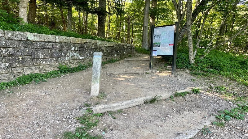 Trail Kiosk at Panorama Parking for Marys Rock Hike Start