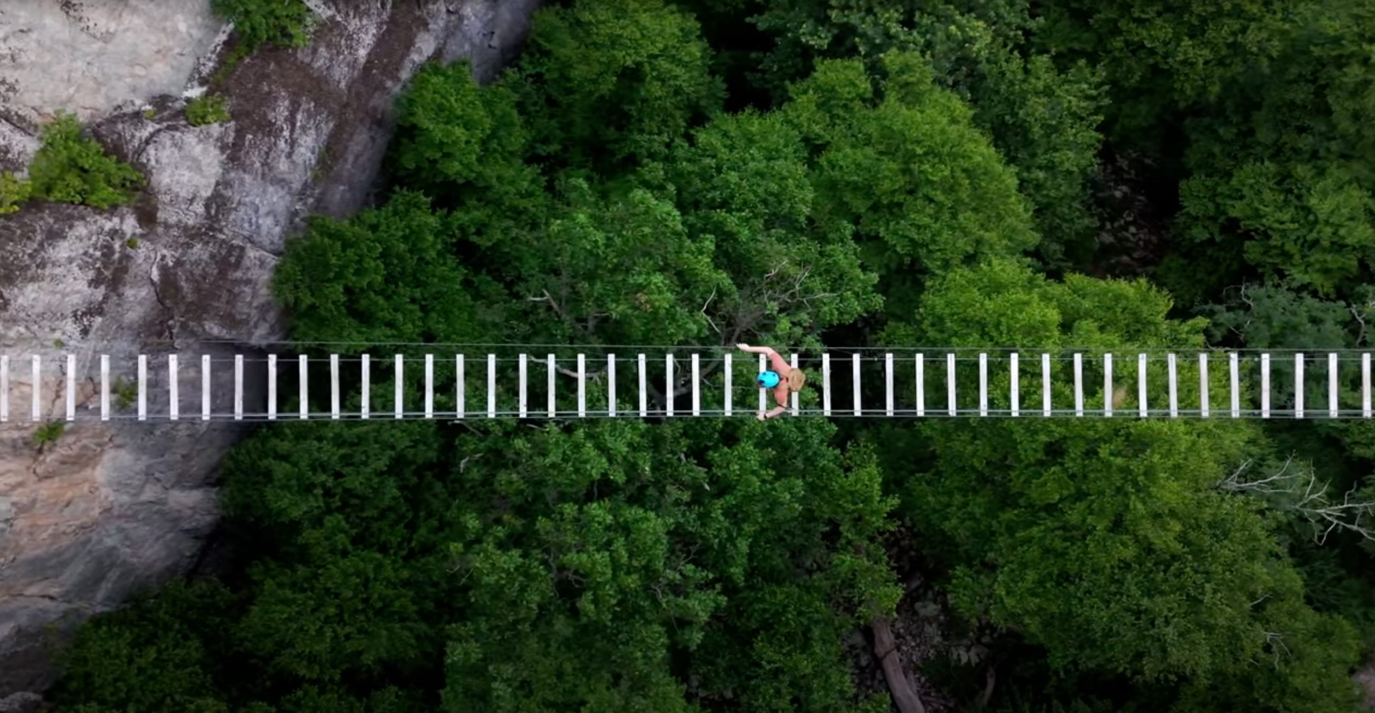 Suspension bridge at Nelson Rock Via Ferrata