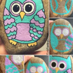 Charming owl painted rocks, showcasing a fun and easy craft using smooth rocks perfect for rock painting.