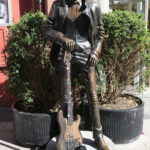 Phil Lynott bronze statue in Dublin, Ireland