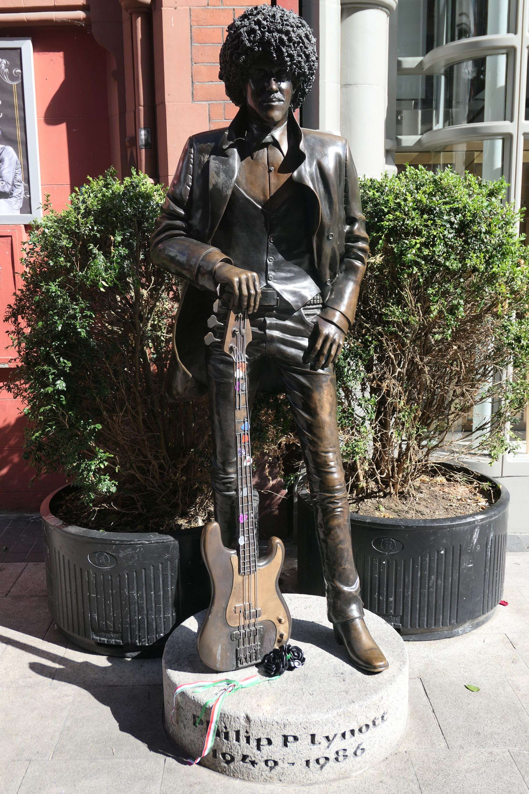 Phil Lynott bronze statue in Dublin, Ireland