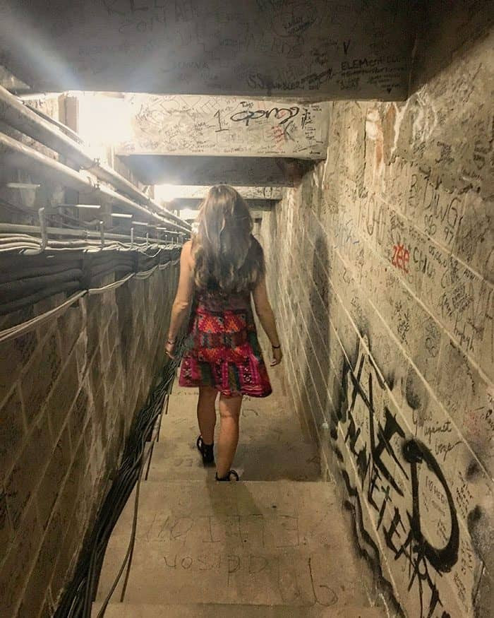 The famous signed tunnel underneath the stage at Red Rocks Amphitheatre