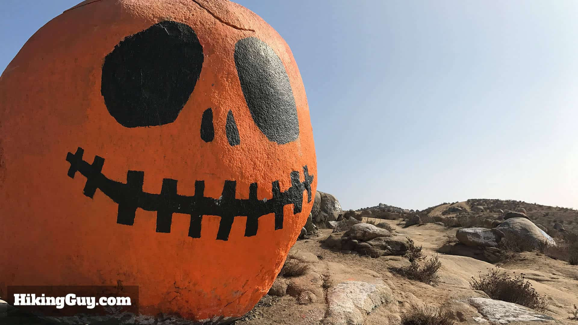 Close-up of Pumpkin Rock: A closer view of Pumpkin Rock, hoping the graffiti is minimal for a better viewing and photo experience.