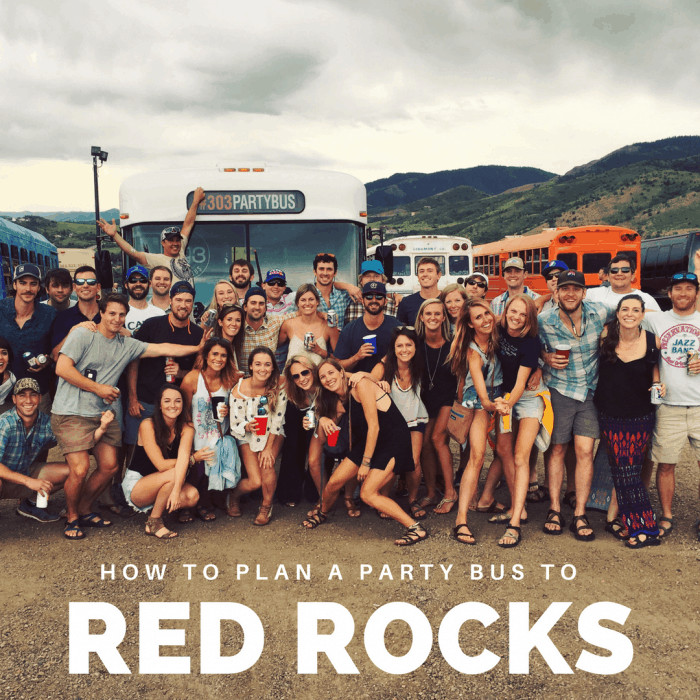 Party bus ready to take concert-goers to a Red Rocks show