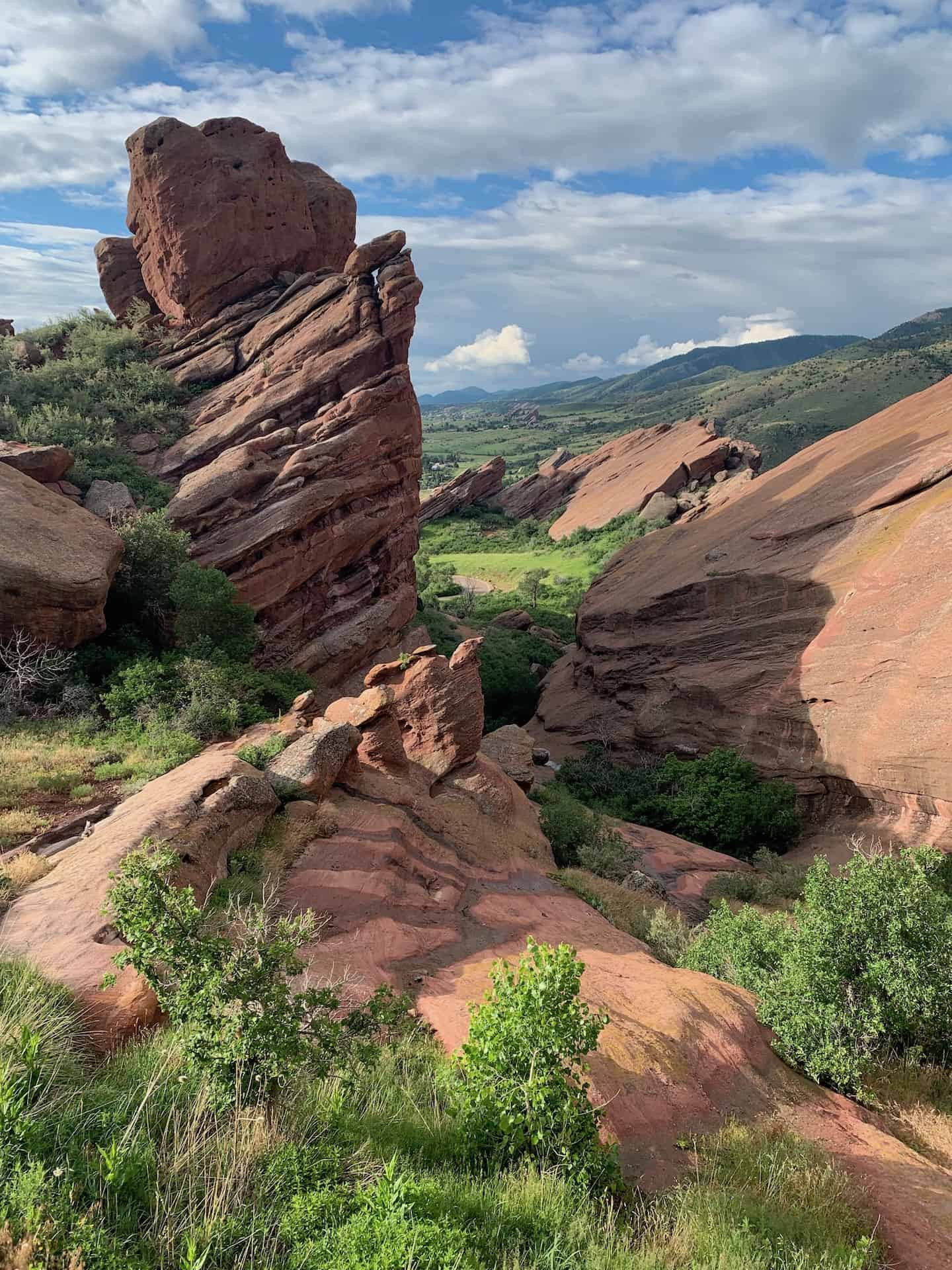 Panoramic view from The Trading Post lawn at Red Rocks Park Morrison, CO