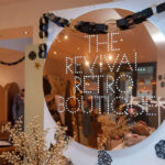 Kat Forsyth wearing a black retro dress at Revival Retro Boutique