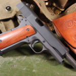 Rock Island Armory M1911A1 Review: Side profile view showcasing parkerized finish and classic design