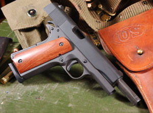 Rock Island Armory M1911A1 Review: Side profile view showcasing parkerized finish and classic design