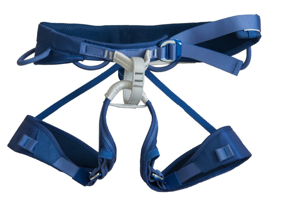 Rock climbing harness for secure attachment and safety