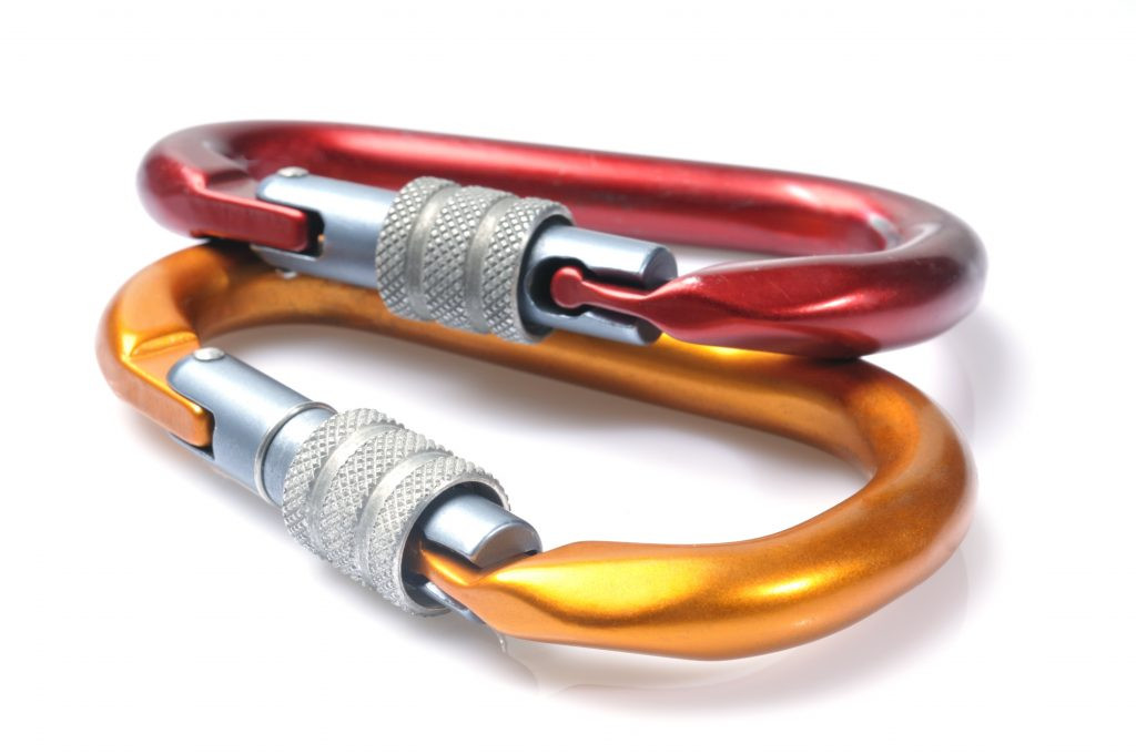 Carabiners, essential rock climbing clips for secure connections