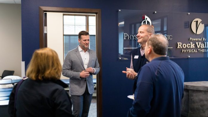 Attendees at the open house of Rock Valley Physical Therapy's new Marion clinic in Iowa.