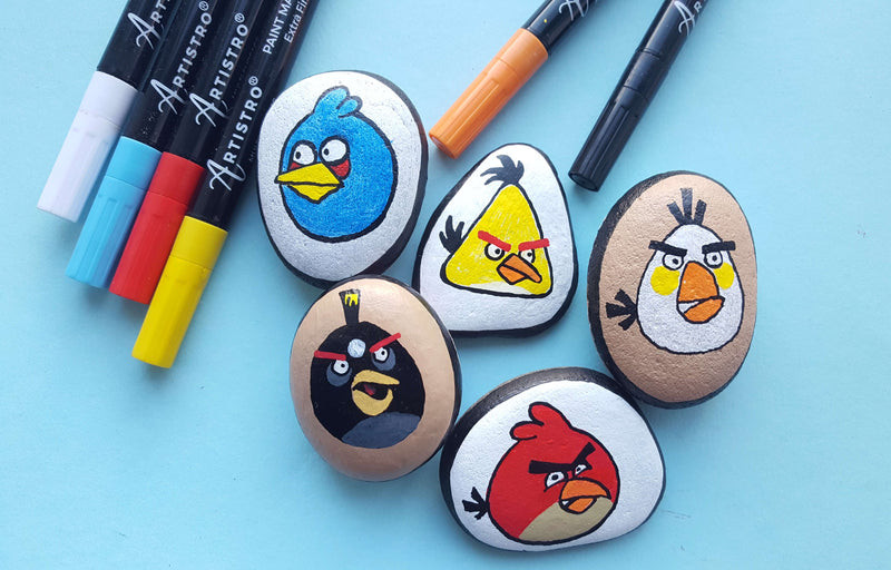 Angry Birds 3D Rock Painting Ideas for Game Art