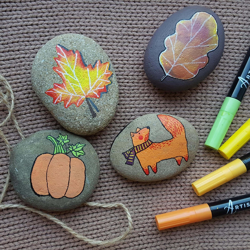 Autumn Story Rock Painting Ideas for Storytelling