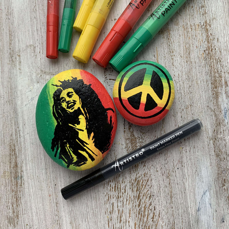 Bob Marley Rock Painting Ideas for Music Lovers