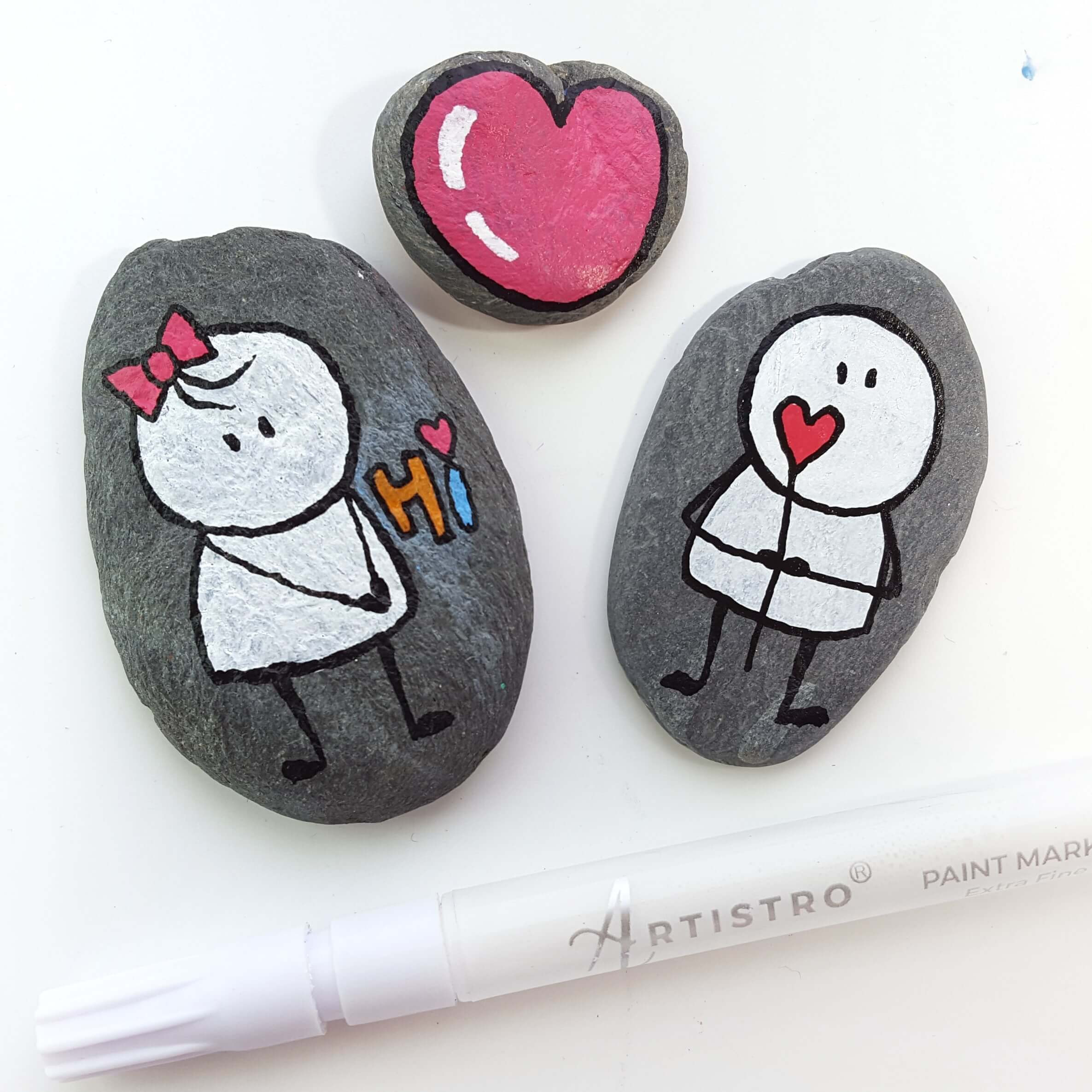 Classmate Love Rock Painting Ideas for Young Romance