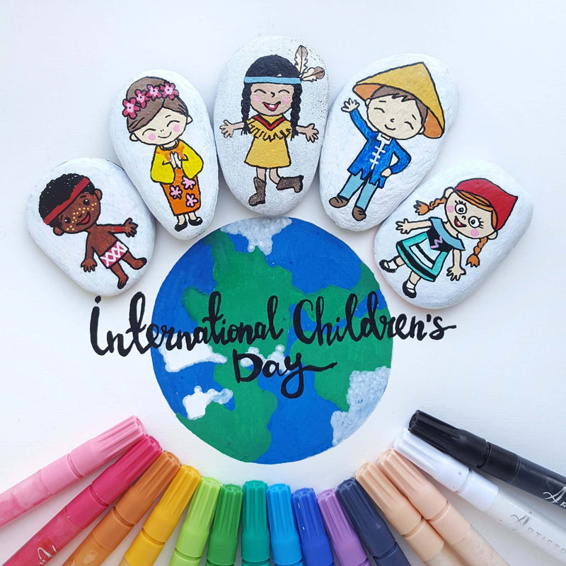 International Children's Day Rock Painting Ideas