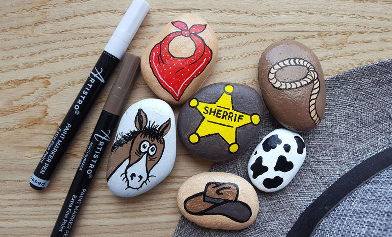 Wild West Rock Painting Ideas for Western Themes