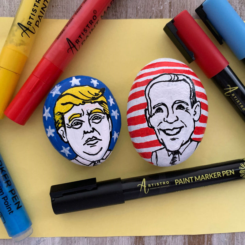 Political Debate Rock Painting Ideas with Humor