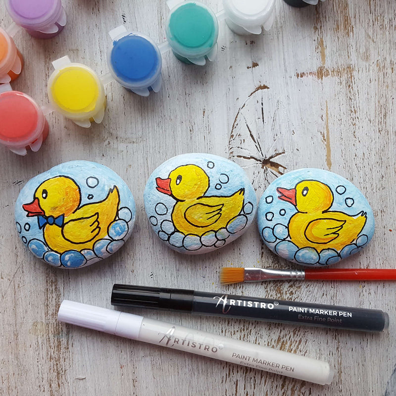 Duck Family Rock Painting Ideas for Pond Themes