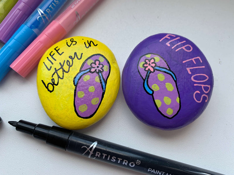 Flip Flop Rock Painting Ideas for Summer Style