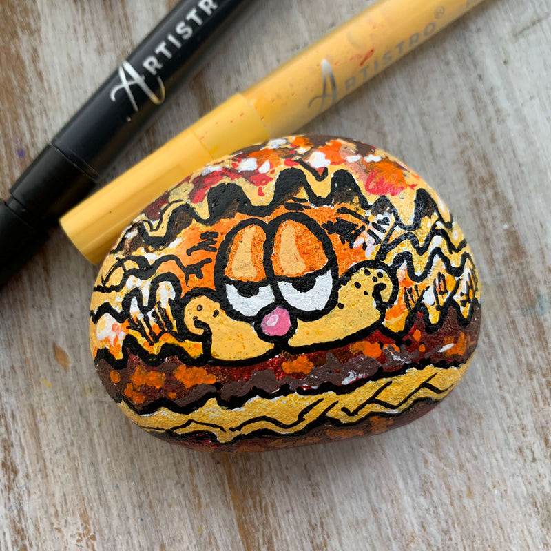 Garfield Rock Painting Ideas for Cartoon Cats