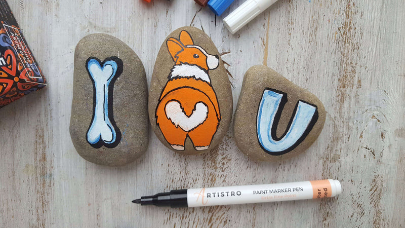 Corgi Love Rock Painting Ideas for Dog Lovers