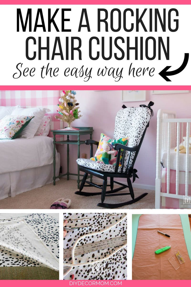 Close-up of an upholstered rocking chair cushion in a nursery setting, emphasizing the cozy and inviting look