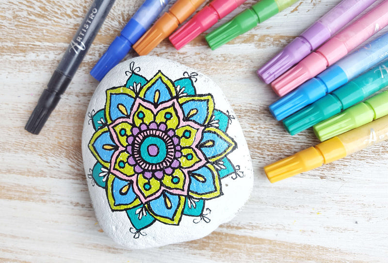 Flower Blossom Mandala Rock Painting Ideas for Spring