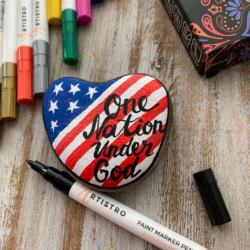 Pride of America Rock Painting Ideas for National Symbols