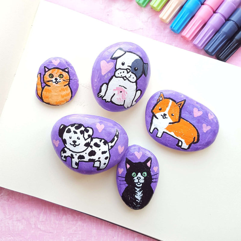 Pet Family Rock Painting Ideas for Animal Enthusiasts