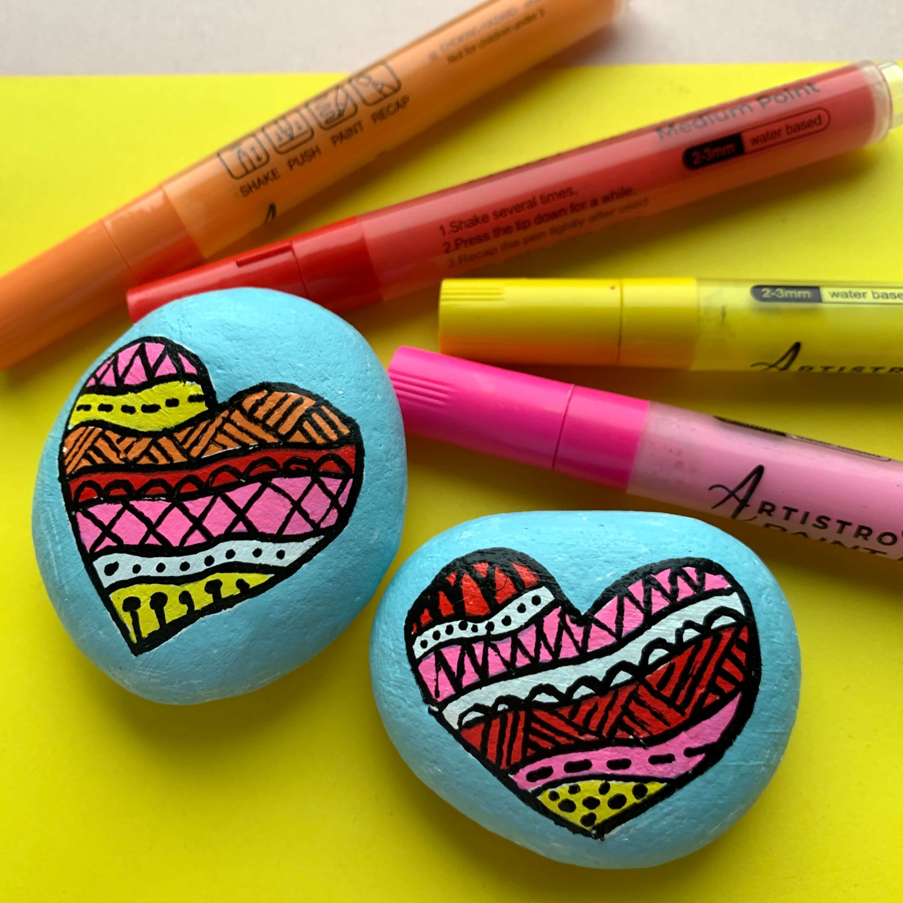 Love Meditation Rock Painting Ideas for Zentangle Romance