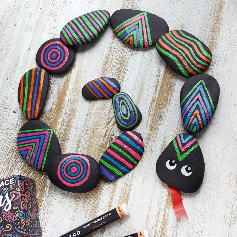 Snake Game Rock Painting Ideas for Interactive Fun