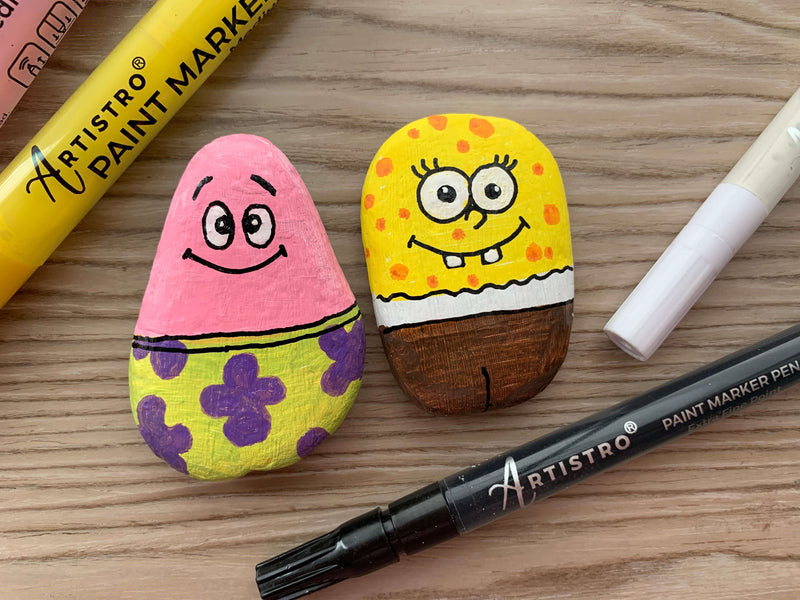 SpongeBob Rock Painting Ideas for Cartoon Characters