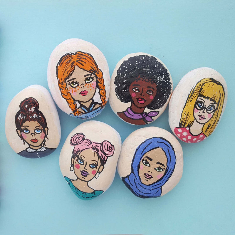 Feminine Spirit Rock Painting Ideas for Women's Day